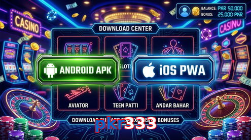 Main screen of Pkr333 download page for PK players